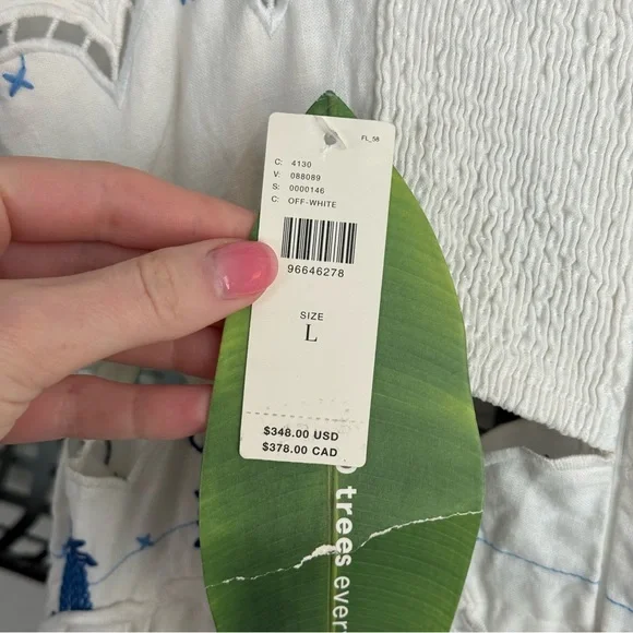 Farm Rio Cross-Stitch Richelieu Linen Blend Dress - Picture 8 of 10